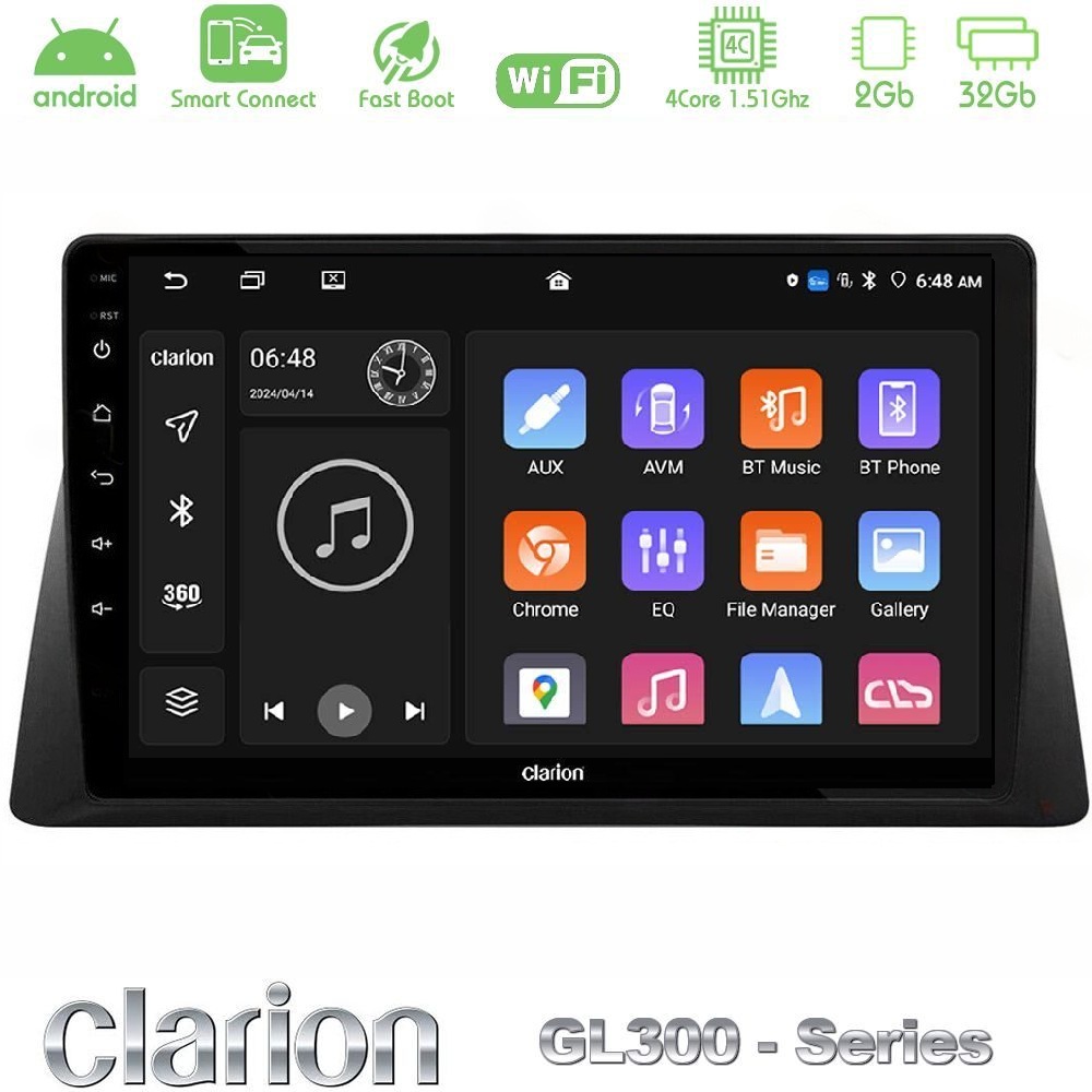 Clarion GL300 Series Honda WR-V 2024-> 4Core Android ClarionOS 2+32GB Navigation Multimedia Tablet 10" Με Carplay & Android Auto