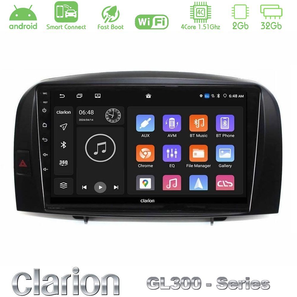 Clarion GL300 Series 4Core Android ClarionOS 2+32GB Hyundai Sonata 2005-2009 Navigation Multimedia Tablet 10" Με Carplay & Android Auto