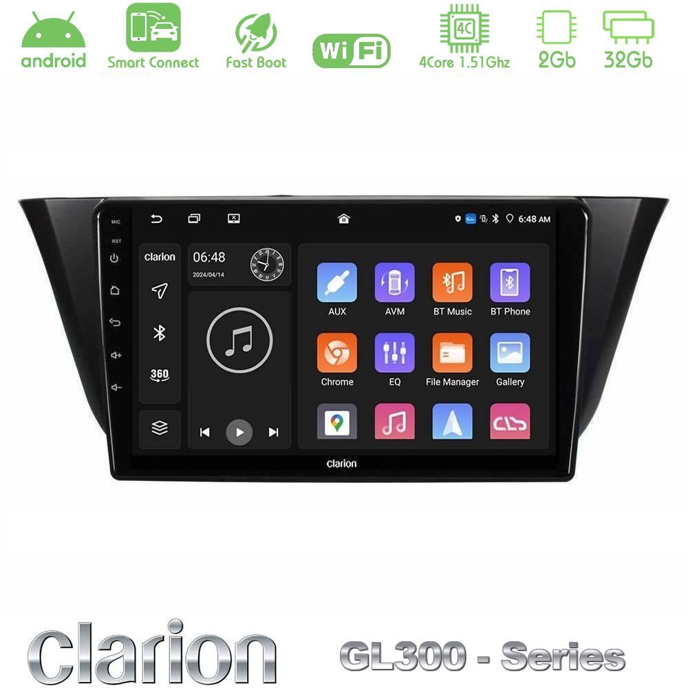 Clarion GL300 Series 4Core Android ClarionOS 2+32GB Iveco Daily 2014-2025 Navigation Multimedia Tablet 9" Με Carplay & Android Auto