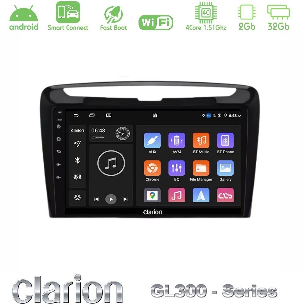 Clarion GL300 Series 4Core Android ClarionOS 2+32GB Lancia Ypsilon 2011-2015 Navigation Multimedia Tablet 9" Με Carplay & Android Auto