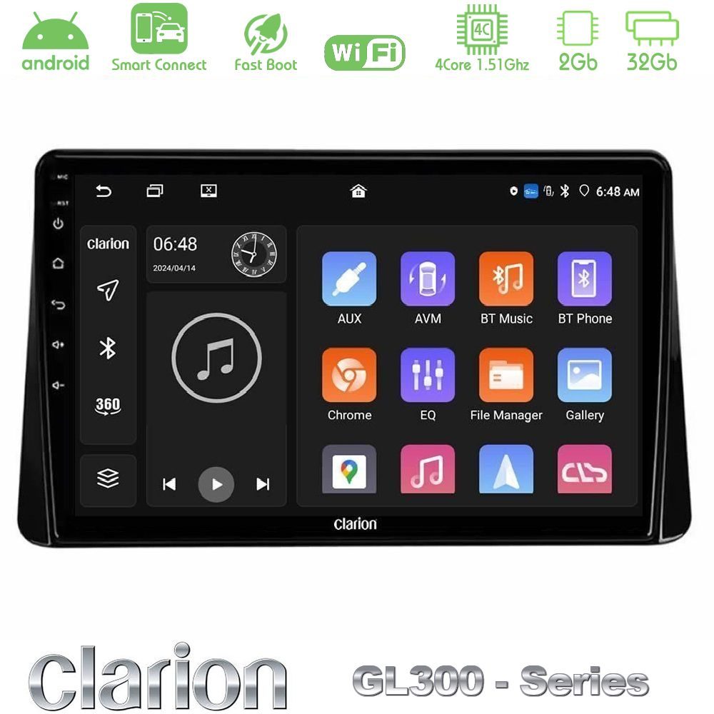 Clarion GL300 Series 4Core Android ClarionOS 2+32GB Mitsubishi Eclipse Cross 2018-2023 Navigation Multimedia Tablet 9" Με Carplay & Android Auto