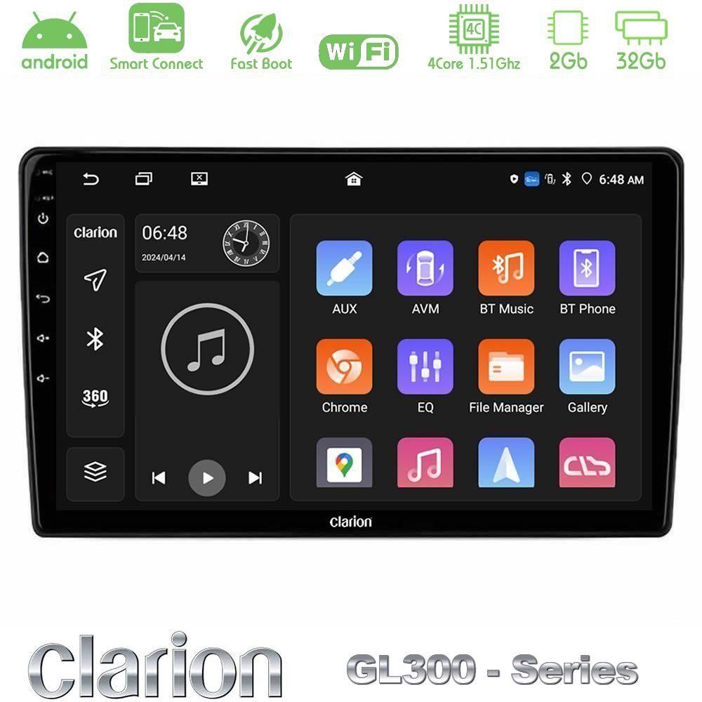Clarion GL300 Series 4Core Android ClarionOS 2+32GB Mitsubishi Outlander 2002 – 2007 Navigation Multimedia Tablet 10" Με Carplay & Android Auto