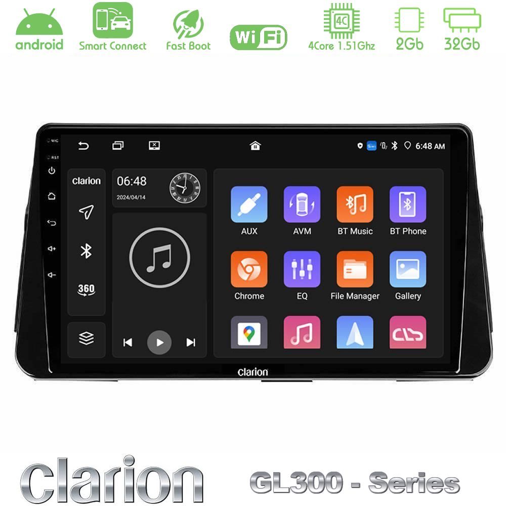 Clarion GL300 Series 4Core Android ClarionOS 2+32GB Nissan Micra K14 Navigation Multimedia Tablet 9" Με Carplay & Android Auto