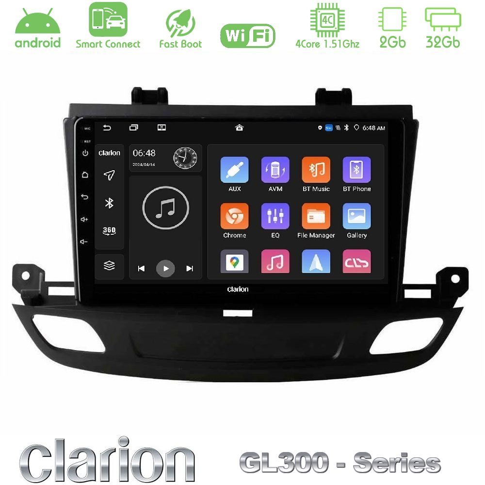 Clarion GL300 Series 4Core Android ClarionOS 2+32GB Opel Insignia 2 2017-2020 Navigation Multimedia Tablet 9" Με Carplay & Android Auto
