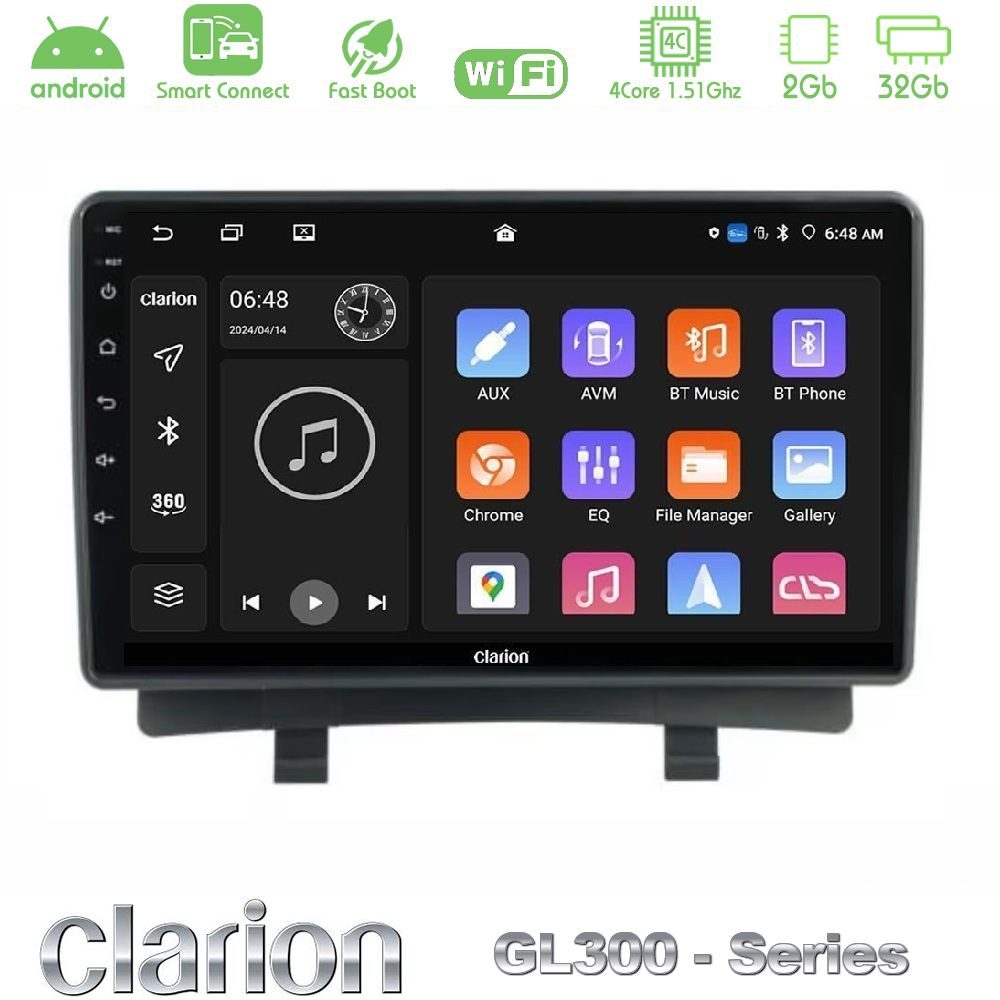 Clarion GL300 Series 4Core Android ClarionOS 2+32GB Opel Zafira Navigation Multimedia Tablet 9" Με Carplay & Android Auto