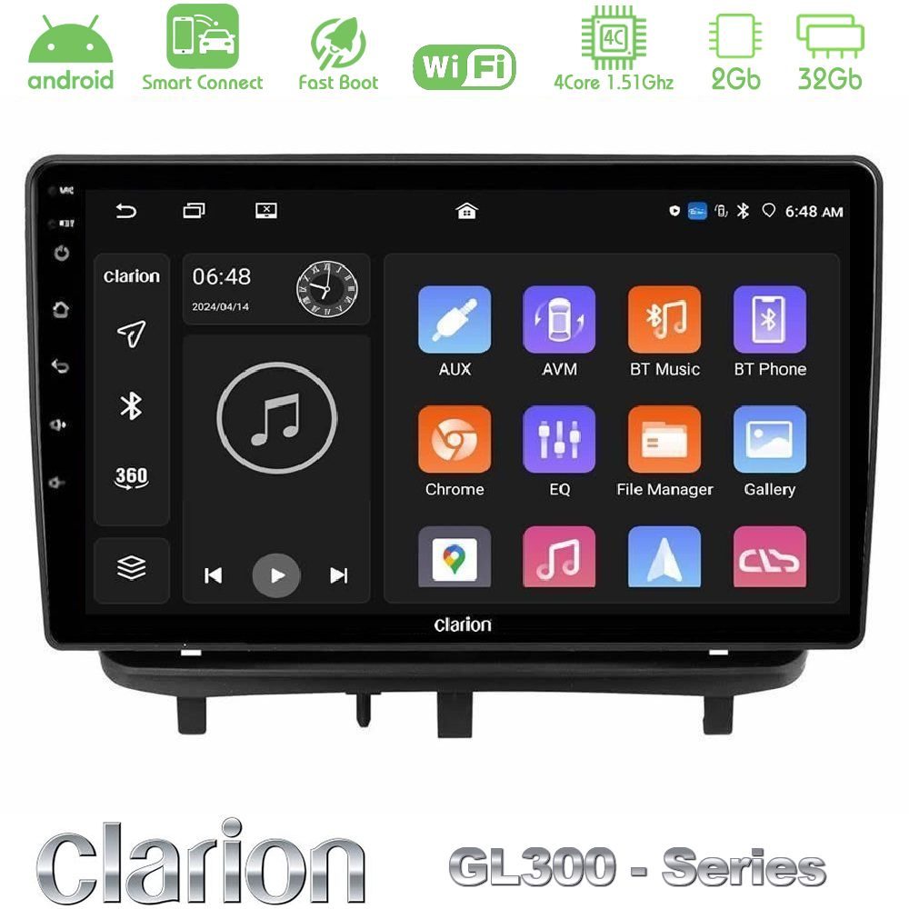 Clarion GL300 Series 4Core Android ClarionOS 2+32GB Opel Corsa D 2006-2014 Navigation Multimedia Tablet 9" Με Carplay & Android Auto (Top Mount)