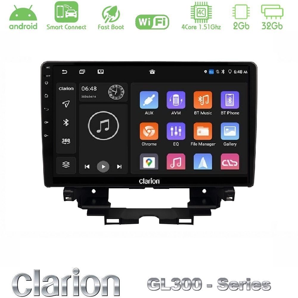 Clarion GL300 Series 4Core Android ClarionOS 2+32GB Renault Kangoo / Nissan Townstar 2022-> Navigation Multimedia Tablet 10" Με Carplay & Android Auto
