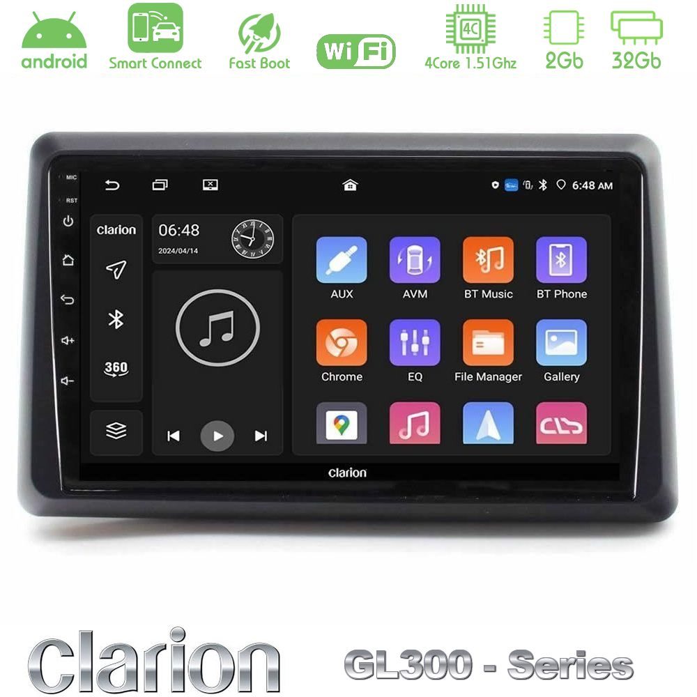 Clarion GL300 Series 4Core Android ClarionOS 2+32GB Renault Express 2020-2025 Navigation Multimedia Tablet 9" Με Carplay & Android Auto