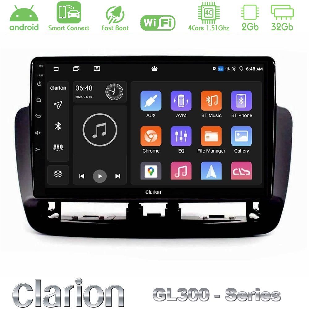 Clarion GL300 Series 4Core Android ClarionOS 2+32GB Seat Ibiza 2012-2015 Navigation Multimedia Tablet 9" Με Carplay & Android Auto