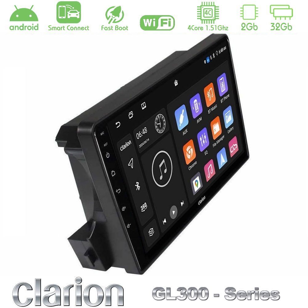 Clarion GL300 Series 4Core Android ClarionOS 2+32GB Ssangyong Actyon/Kyron 2005-2014 Navigation Multimedia Tablet 9" Με Carplay & Android Auto
