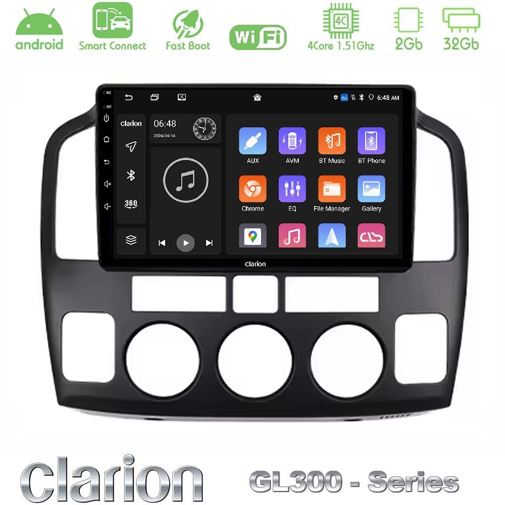 Clarion GL300 Series 4Core Android ClarionOS 2+32GB Suzuki Grand Vitara 2003-2005 Navigation Multimedia Tablet 9" Με Carplay & Android Auto