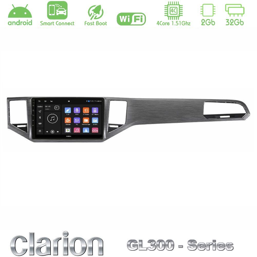Clarion GL300 Series 4Core Android ClarionOS 2+32GB VW Sportsvan 2014-2020 Navigation Multimedia Tablet 9" Με Carplay & Android Auto