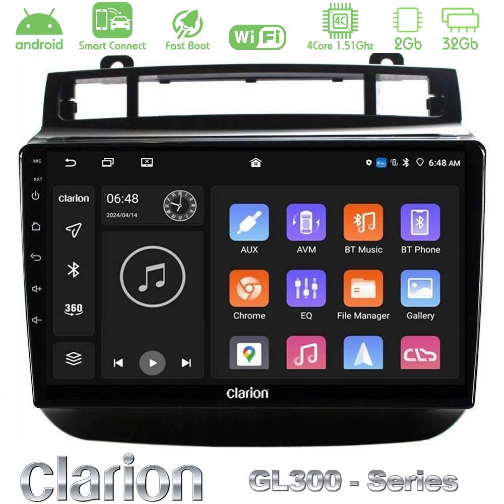 Clarion GL300 Series 4Core Android ClarionOS 2+32GB VW Touareg 2011-2018 Navigation Multimedia Tablet 9" Με Carplay & Android Auto