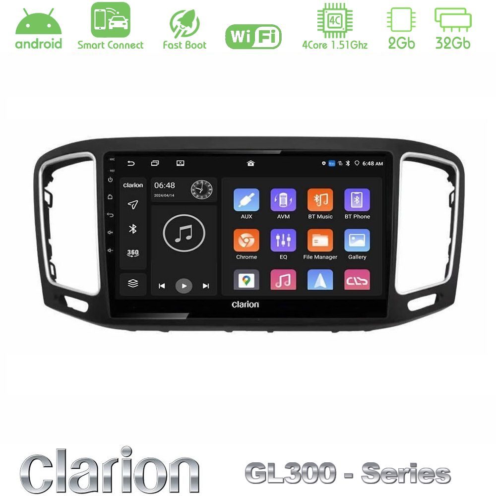 Clarion GL300 Series 4Core Android ClarionOS 2+32GB VW Sharan 2010-2015 Navigation Multimedia Tablet 9" Με Carplay & Android Auto