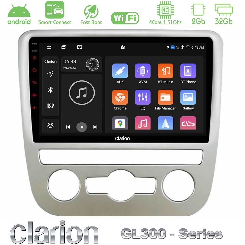 Clarion GL300 Series 4Core Android ClarionOS 2+32GB VW Scirocco 2008 – 2014 Navigation Multimedia Tablet 9" Με Carplay & Android Auto
