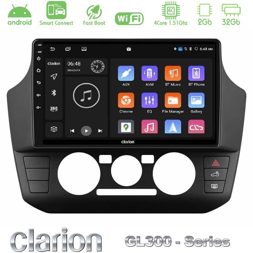 Clarion GL300 Series 4Core Android ClarionOS 2+32GB VW Up/Skoda Citigo/Seat Mii Navigation Multimedia Tablet 9" Με Carplay & Android Auto