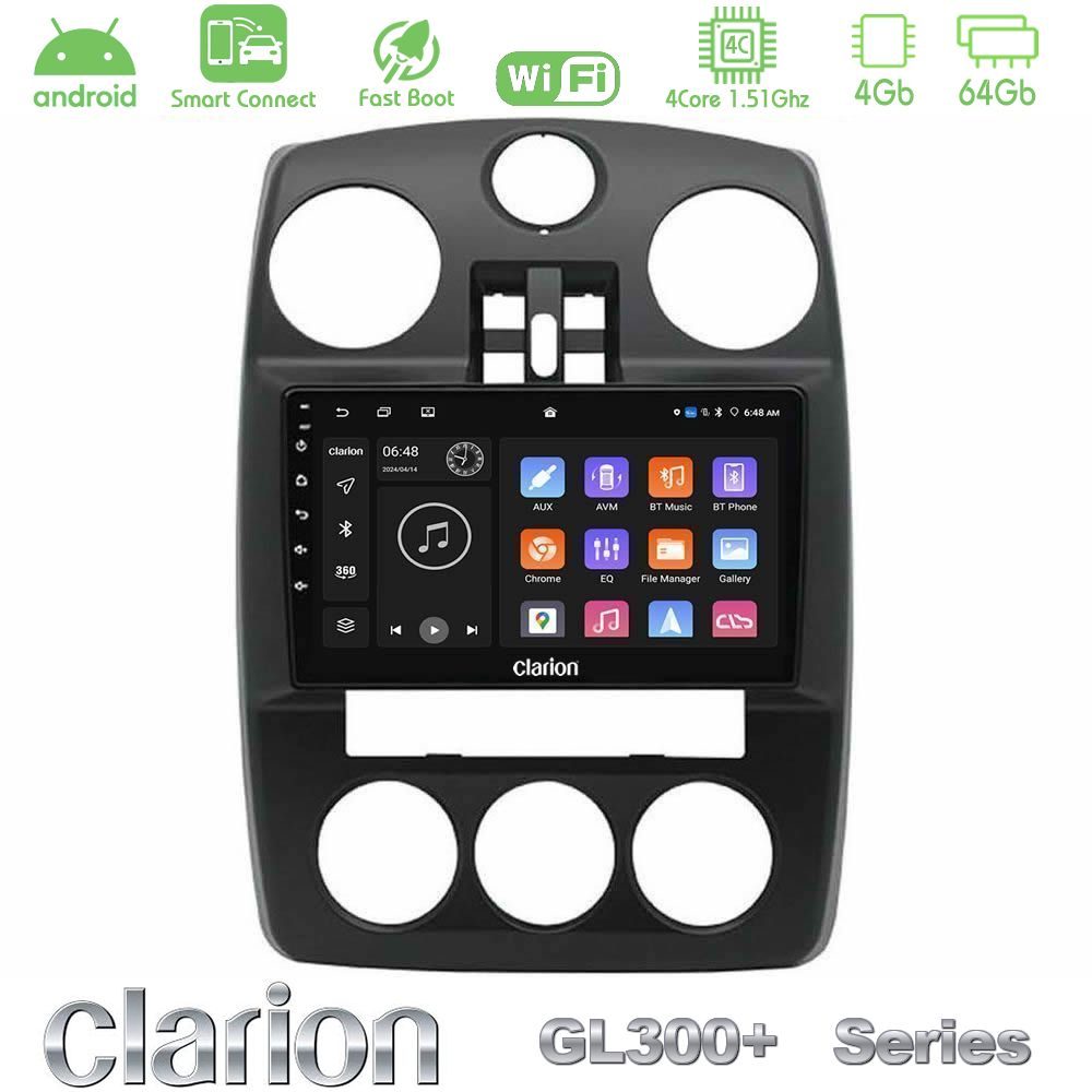 Clarion GL300+ Series 4Core Android ClarionOS 4+64GB Chrysler PT-Cruiser 2000-2005 Navigation Multimedia Tablet 9"