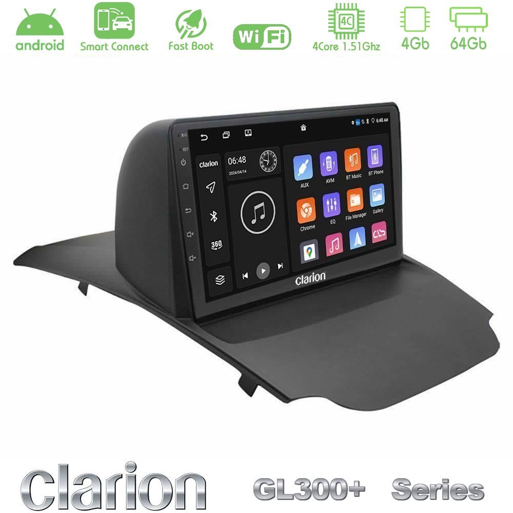 Clarion GL300+ Series 4Core Android ClarionOS 4+64GB  Ford Ecosport 2014-2017 Navigation Multimedia Tablet 10"