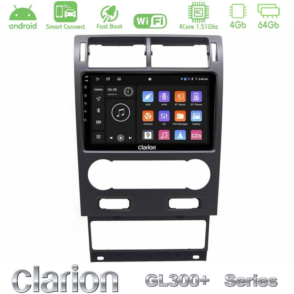Clarion GL300+ Series 4Core Android ClarionOS 4+64GB  Ford Mondeo 2004-2007 Navigation Multimedia Tablet 9"