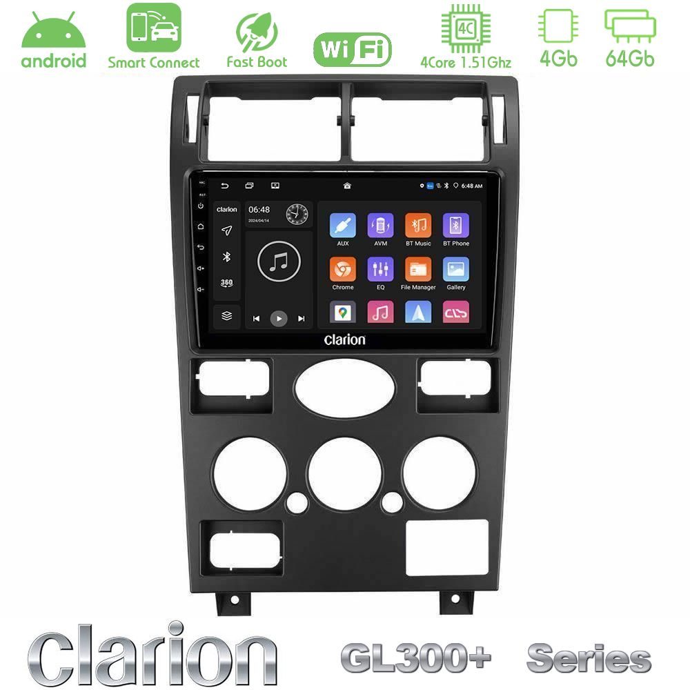 Clarion GL300+ Series 4Core Android ClarionOS 4+64GB  Ford Mondeo 2001-2004 Navigation Multimedia Tablet 9"
