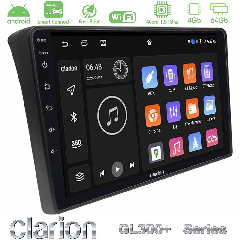 Clarion GL300+ Series 4Core Android ClarionOS 4+64GB  Fiat Ducato/Citroen Jumper/Peugeot Boxer Navigation Multimedia Tablet 9"