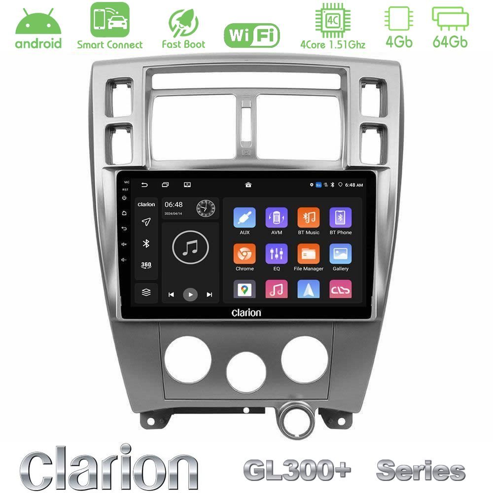Clarion GL300+ Series 4Core Android ClarionOS 4+64GB Hyundai Tucson Navigation Multimedia Tablet 10"