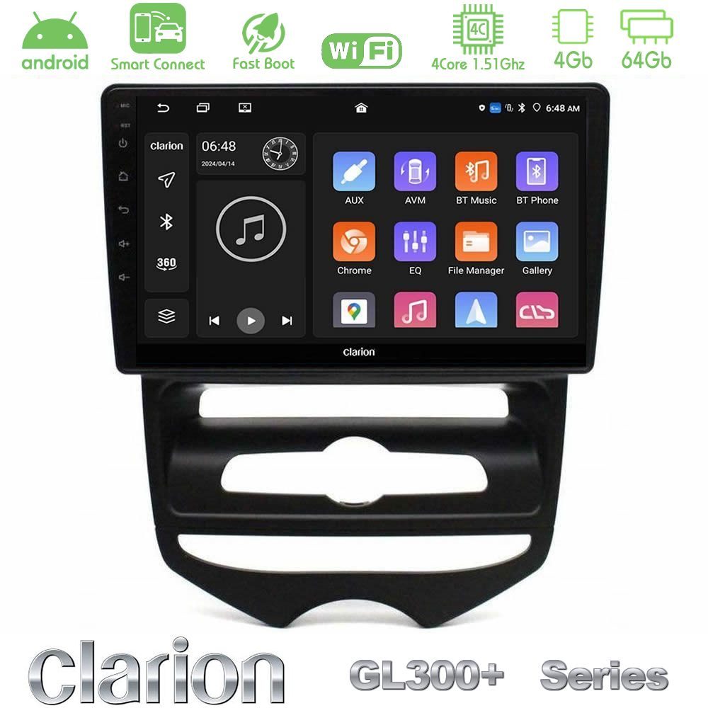 Clarion GL300+ Series 4Core Android ClarionOS 4+64GB Hyundai ix20 2010-2020 (MANUAL A/C) Navigation Multimedia Tablet 9"
