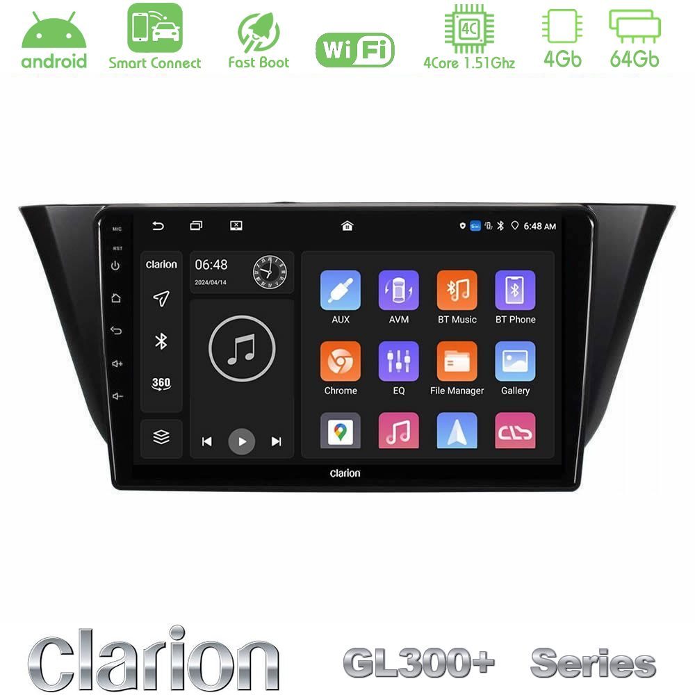 Clarion GL300+ Series 4Core Android ClarionOS 4+64GB Iveco Daily 2014-2025 Navigation Multimedia Tablet 9"