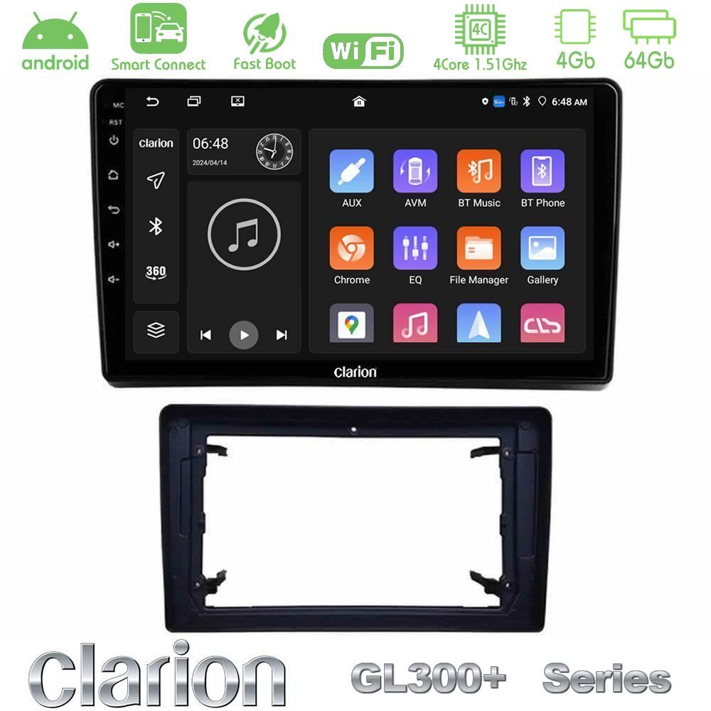 Clarion GL300+ Series 4Core Android ClarionOS 4+64GB  Chrysler / Dodge / Jeep Navigation Multimedia Tablet 10"