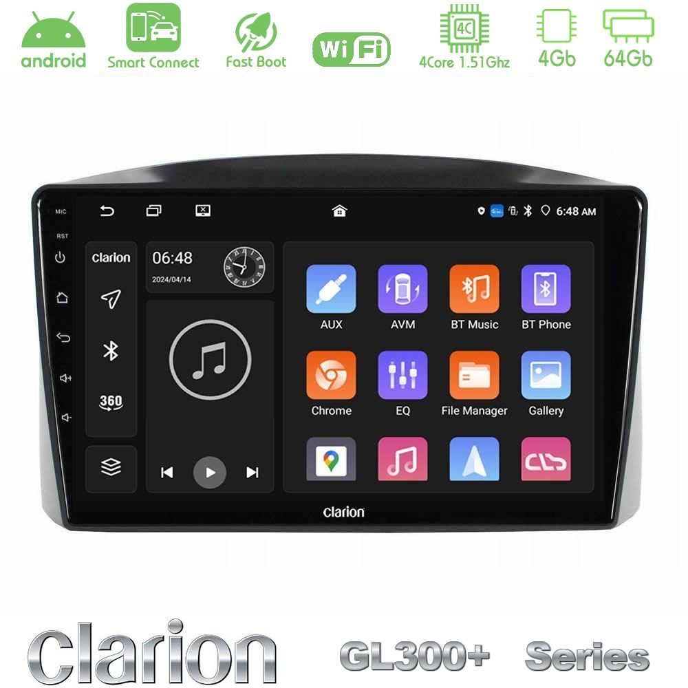 Clarion GL300+ Series 4Core Android ClarionOS 4+64GB  Jeep Grand Cherokee 2005-2007 Navigation Multimedia Tablet 10"