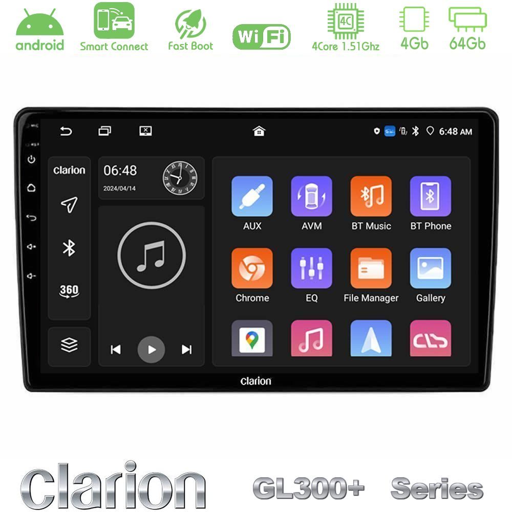 Clarion GL300+ Series 4Core Android ClarionOS 4+64GB  Kia Ceed 2007-2009 Navigation Multimedia Tablet 9"
