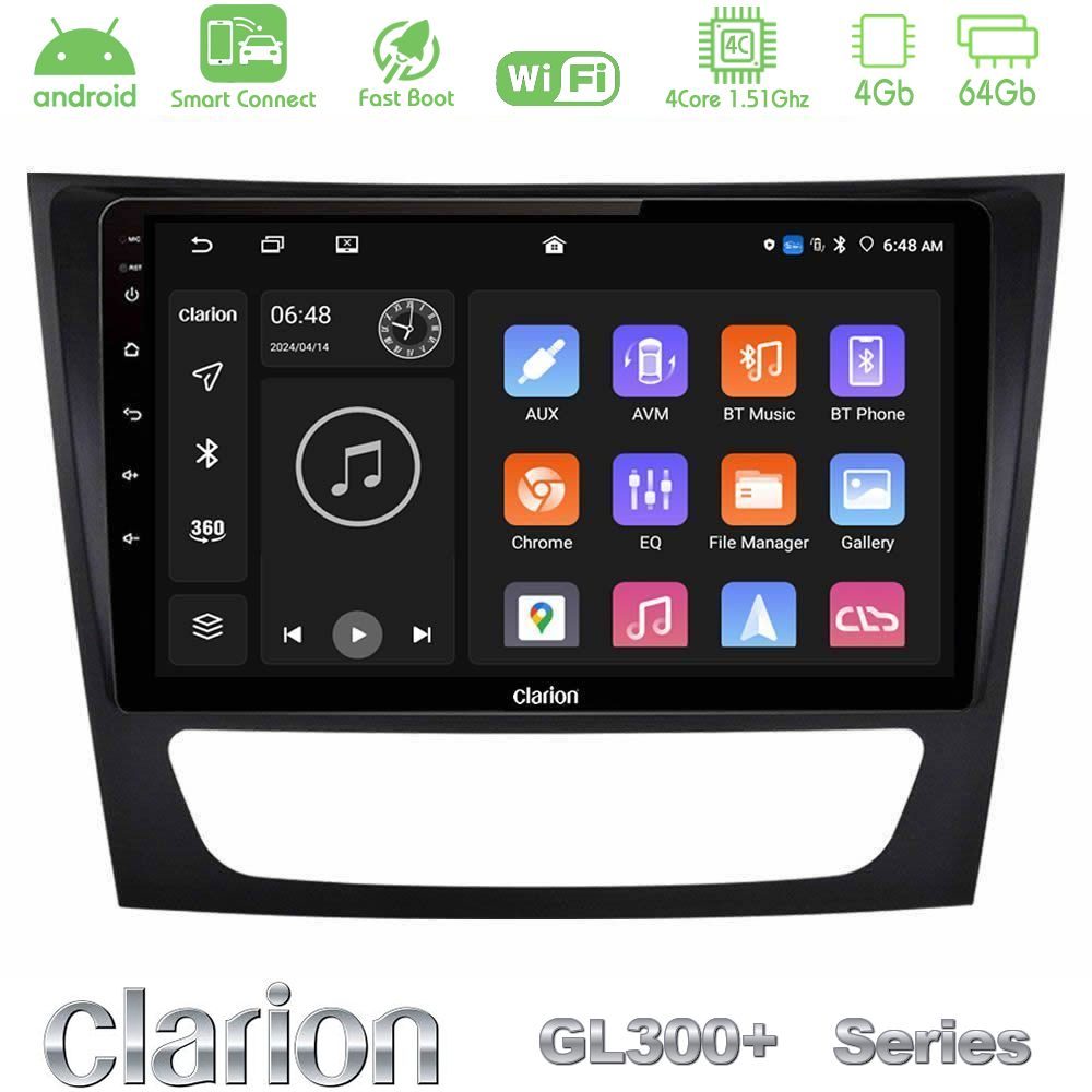 Clarion GL300+ Series 4Core Android ClarionOS 4+64GB  Mercedes E Class / CLS Class Navigation Multimedia Tablet 9"