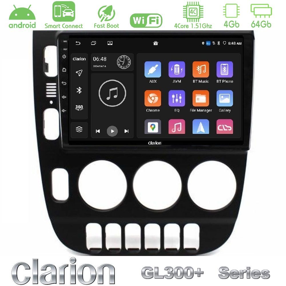 Clarion GL300+ Series 4Core Android ClarionOS 4+64GB Mercedes ML Class (W163) 1998-2005 Navigation Multimedia Tablet 9"
