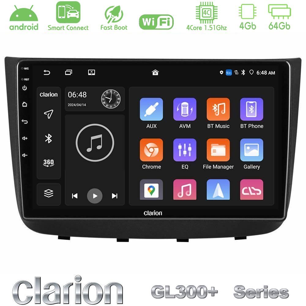 Clarion GL300+ Series 4Core Android ClarionOS 4+64GB  Mercedes Vito/Viano 2003-2006 Navigation Multimedia Tablet 10"