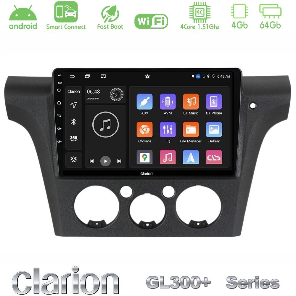 Clarion GL300+ Series 4Core Android ClarionOS 4+64GB Mitsubishi Outlander 2002 – 2007 Navigation Multimedia Tablet 10"