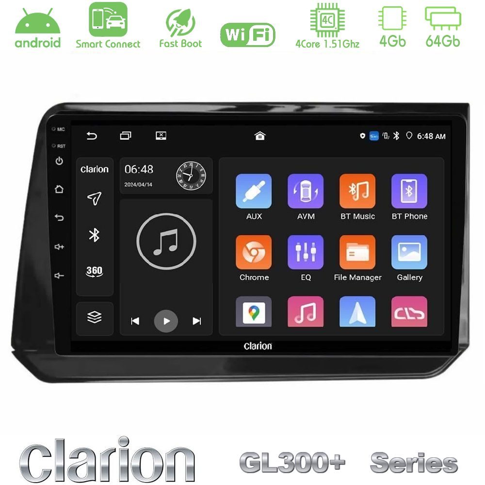 Clarion GL300+ Series 4Core Android ClarionOS 4+64GB Nissan Note 2021-2026 RHD Navigation Multimedia Tablet 10"