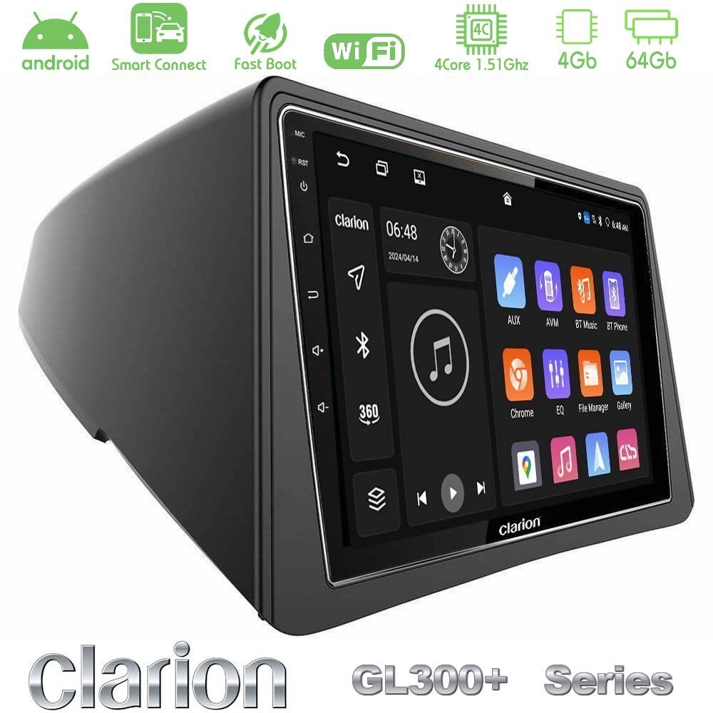 Clarion GL300+ Series 4Core Android ClarionOS 4+64GB Opel Mokka Navigation Multimedia Tablet 9"