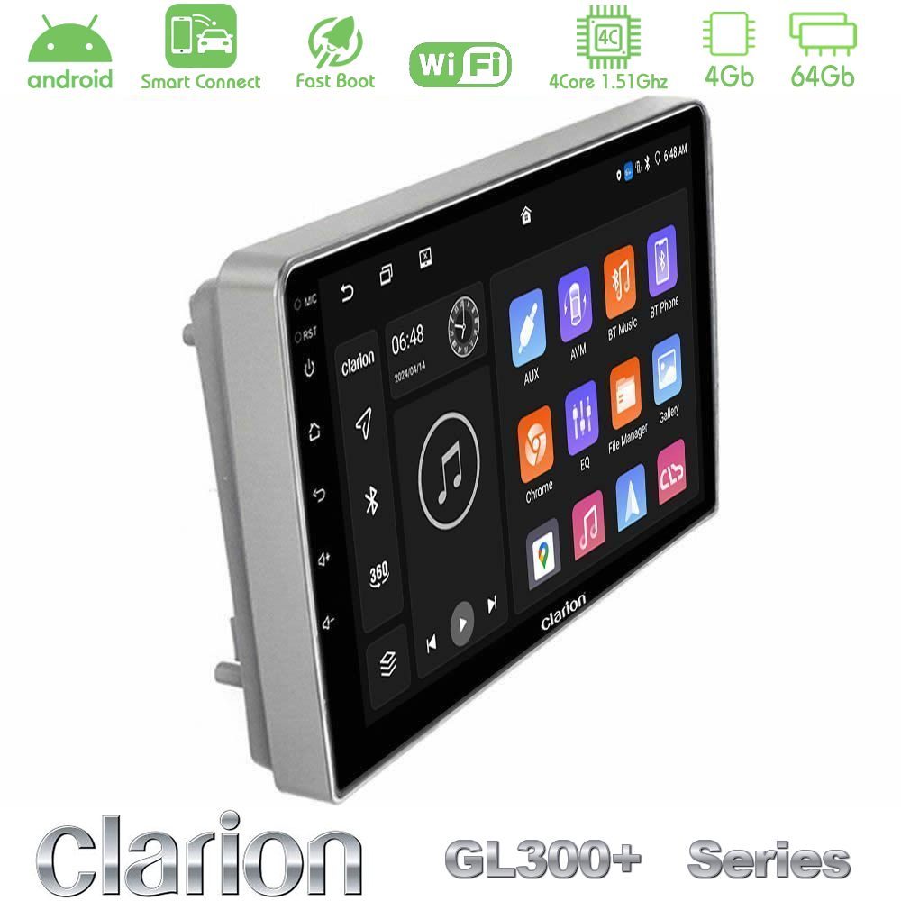 Clarion GL300+ Series 4Core Android ClarionOS 4+64GB Opel Astra/Corsa/Antara/Zafira Navigation Multimedia Tablet 9"