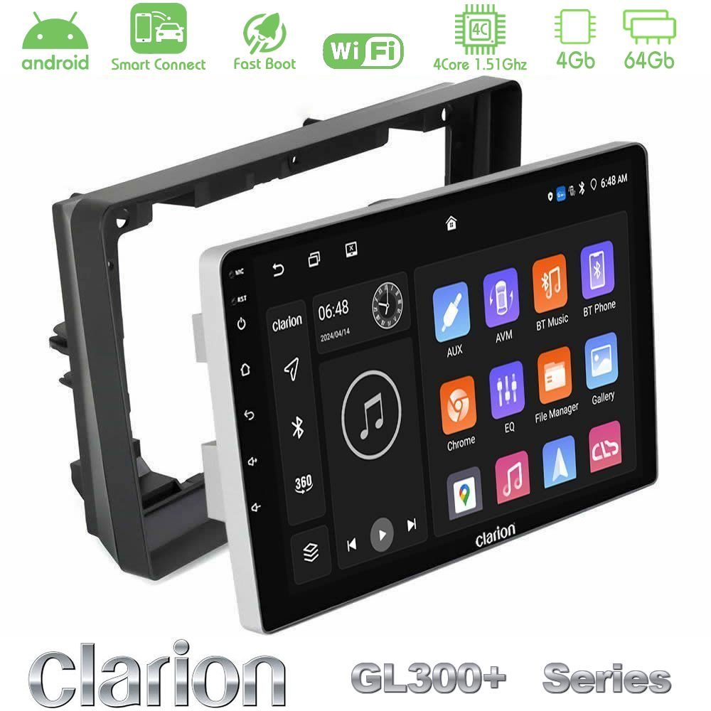 Clarion GL300+ Series 4Core Android ClarionOS 4+64GB  Peugeot 308 2013-2020 Navigation Multimedia Tablet 9"