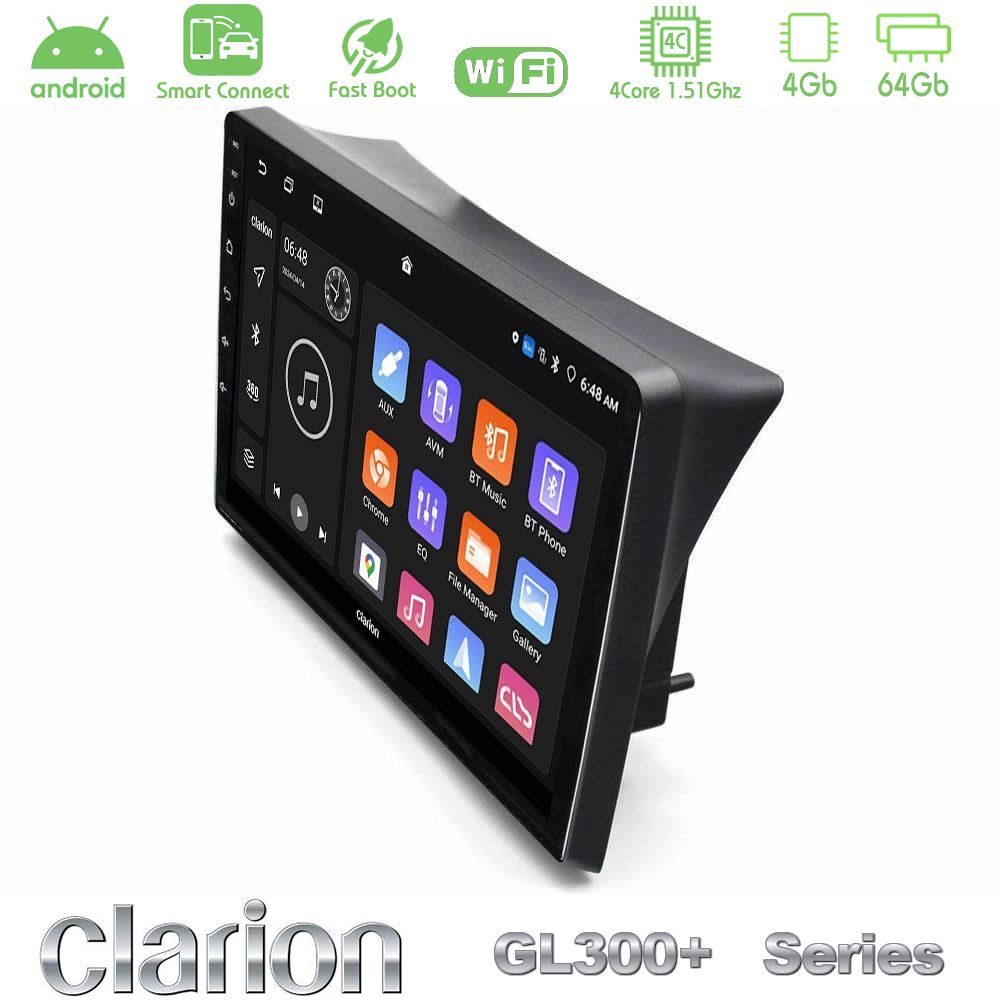 Clarion GL300+ Series 4Core Android ClarionOS 4+64GB Opel Vivaro/Renault Trafic/Nissan Primastar Navigation Multimedia Tablet 10"