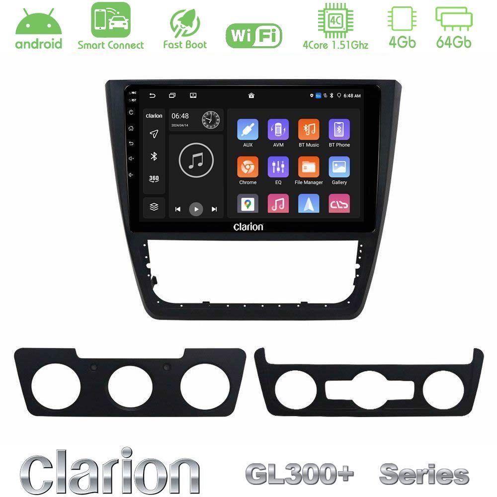 Clarion GL300+ Series 4Core Android ClarionOS 4+64GB  Skoda Yeti 2009-> Navigation Multimedia Tablet 10"