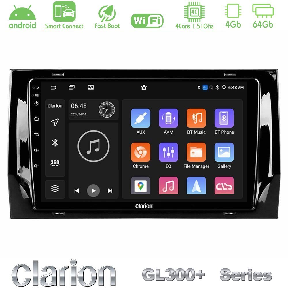 Clarion GL300+ Series 4Core Android ClarionOS 4+64GB  Skoda Kodiaq 2017-> Navigation Multimedia Tablet 10"