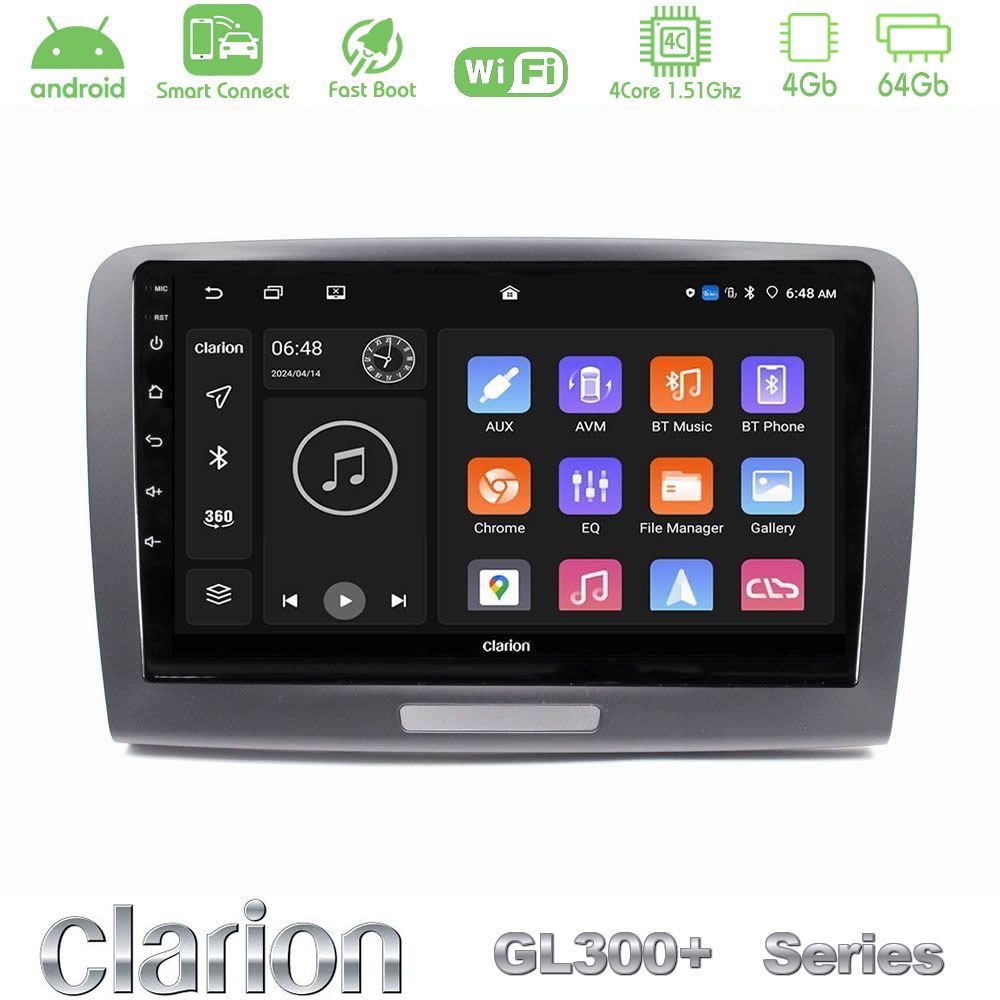 Clarion GL300+ Series 4Core Android ClarionOS 4+64GB  Skoda Superb 2008-2015 Navigation Multimedia Tablet 9"