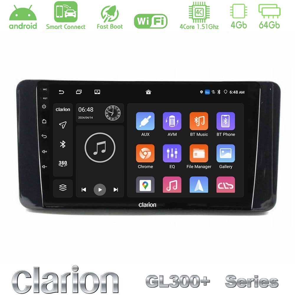 Clarion GL300+ Series 4Core Android ClarionOS 4+64GB  Skoda Kamiq 2019-2022 Navigation Multimedia Tablet 9"