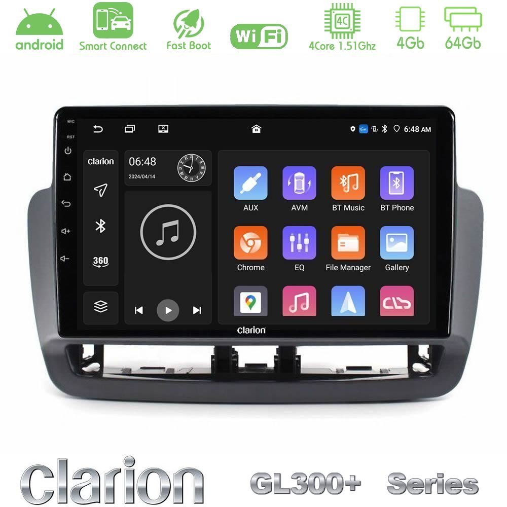 Clarion GL300+ Series 4Core Android ClarionOS 4+64GB  Seat Ibiza 2012-2015 Navigation Multimedia Tablet 9"