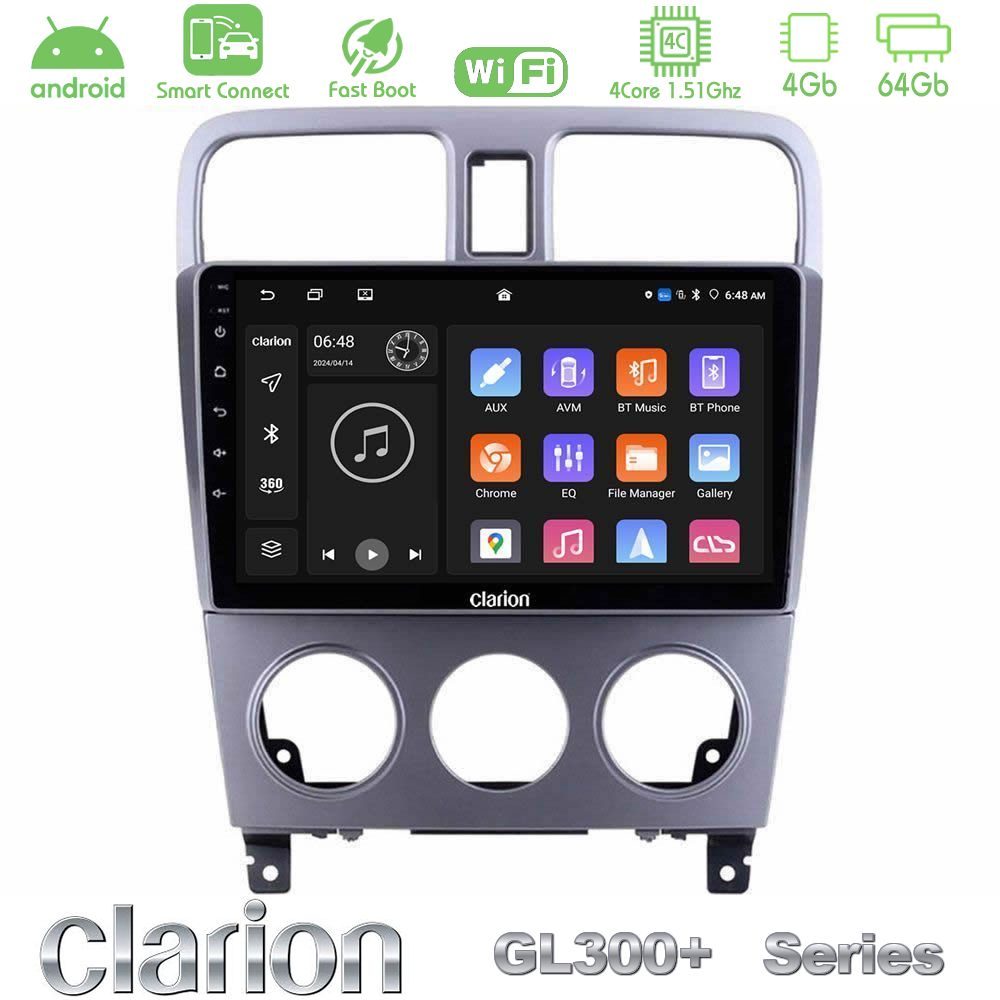 Clarion GL300+ Series 4Core Android ClarionOS 4+64GB  Subaru Forester 2003-2007 Navigation Multimedia Tablet 9"