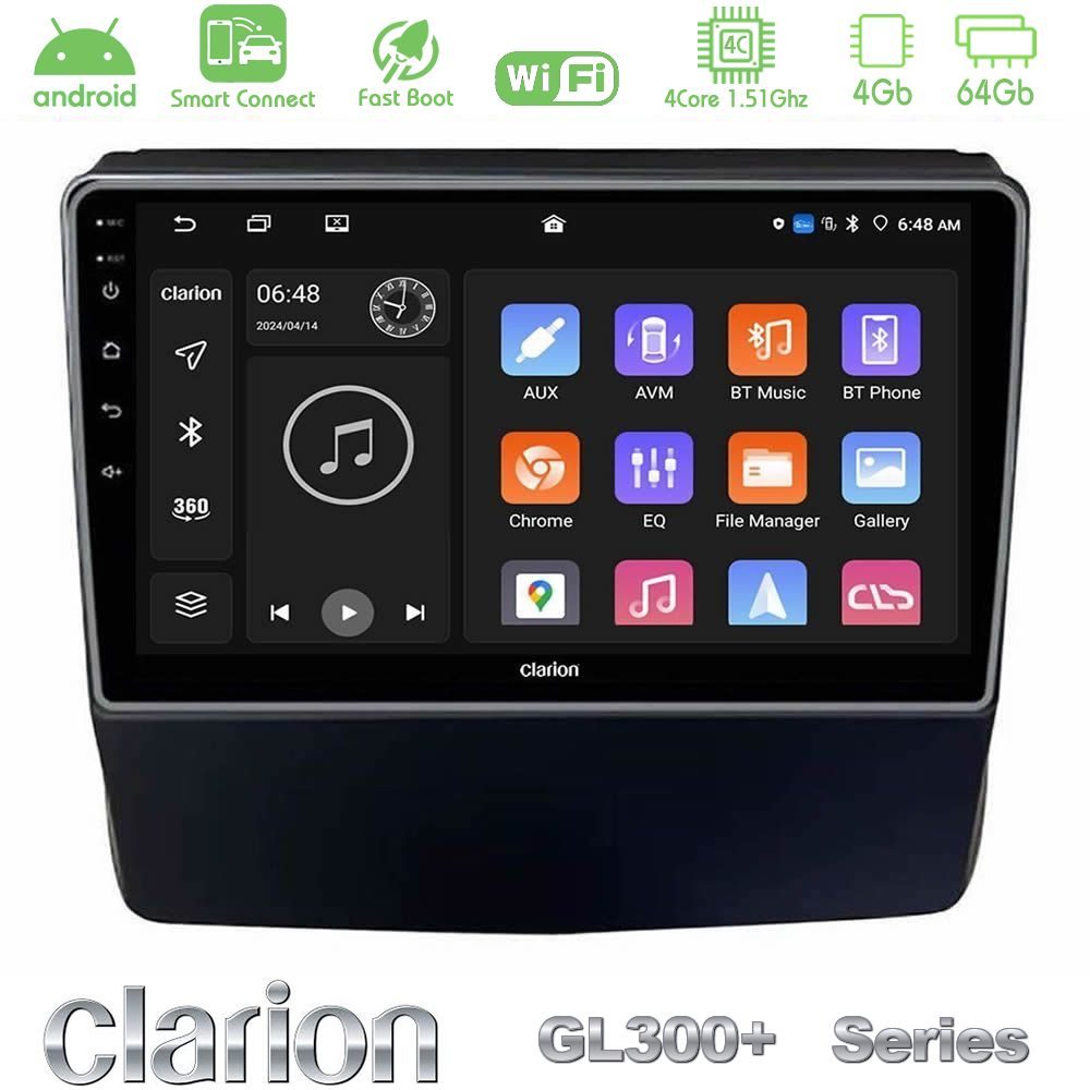 Clarion GL300+ Series 4Core Android ClarionOS 4+64GB Subaru Forester/Impreza 2018-2021 Navigation Multimedia Tablet 9"