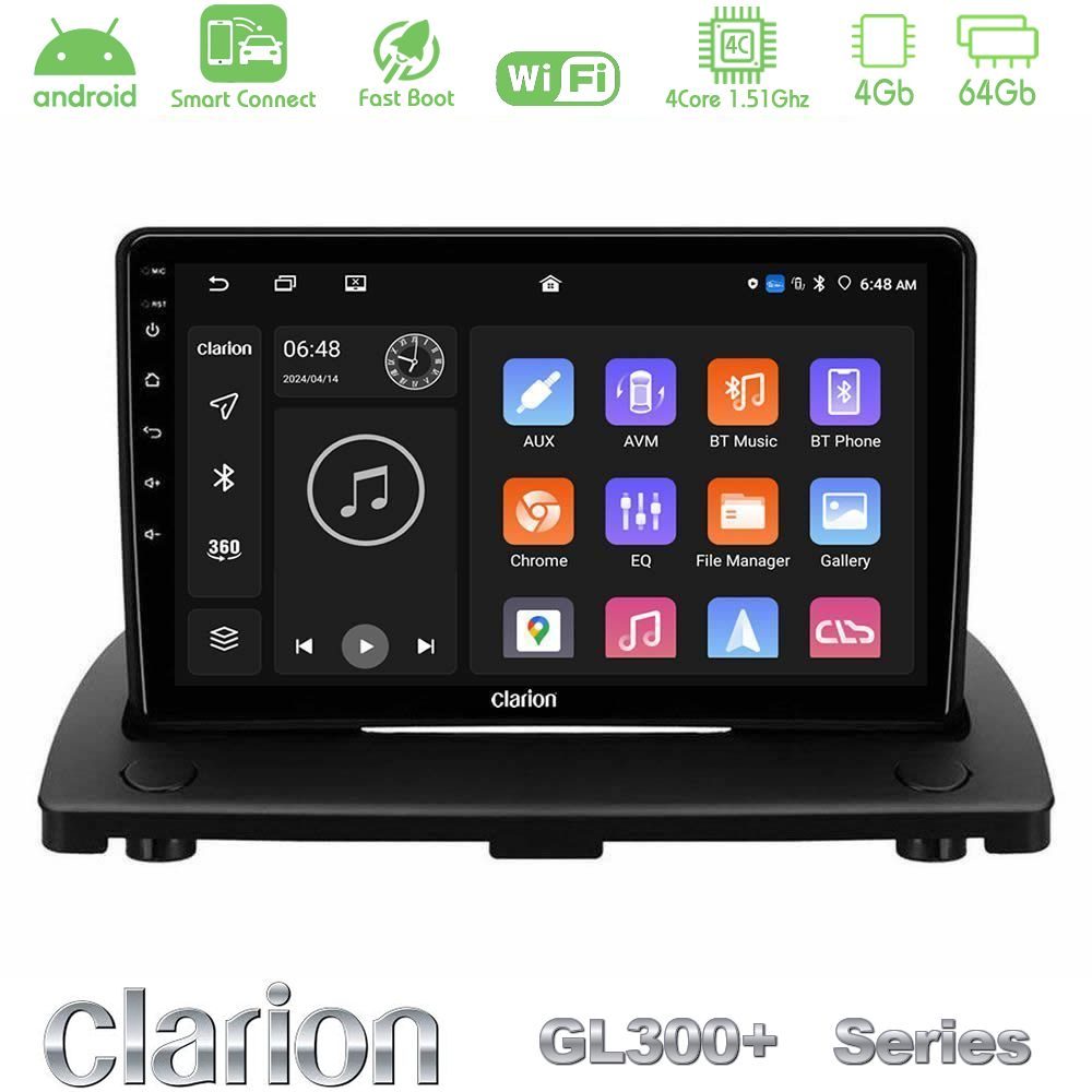 Clarion GL300+ Series 4Core Android ClarionOS 4+64GB  Volvo XC90 2006-2014 Navigation Multimedia Tablet 9"