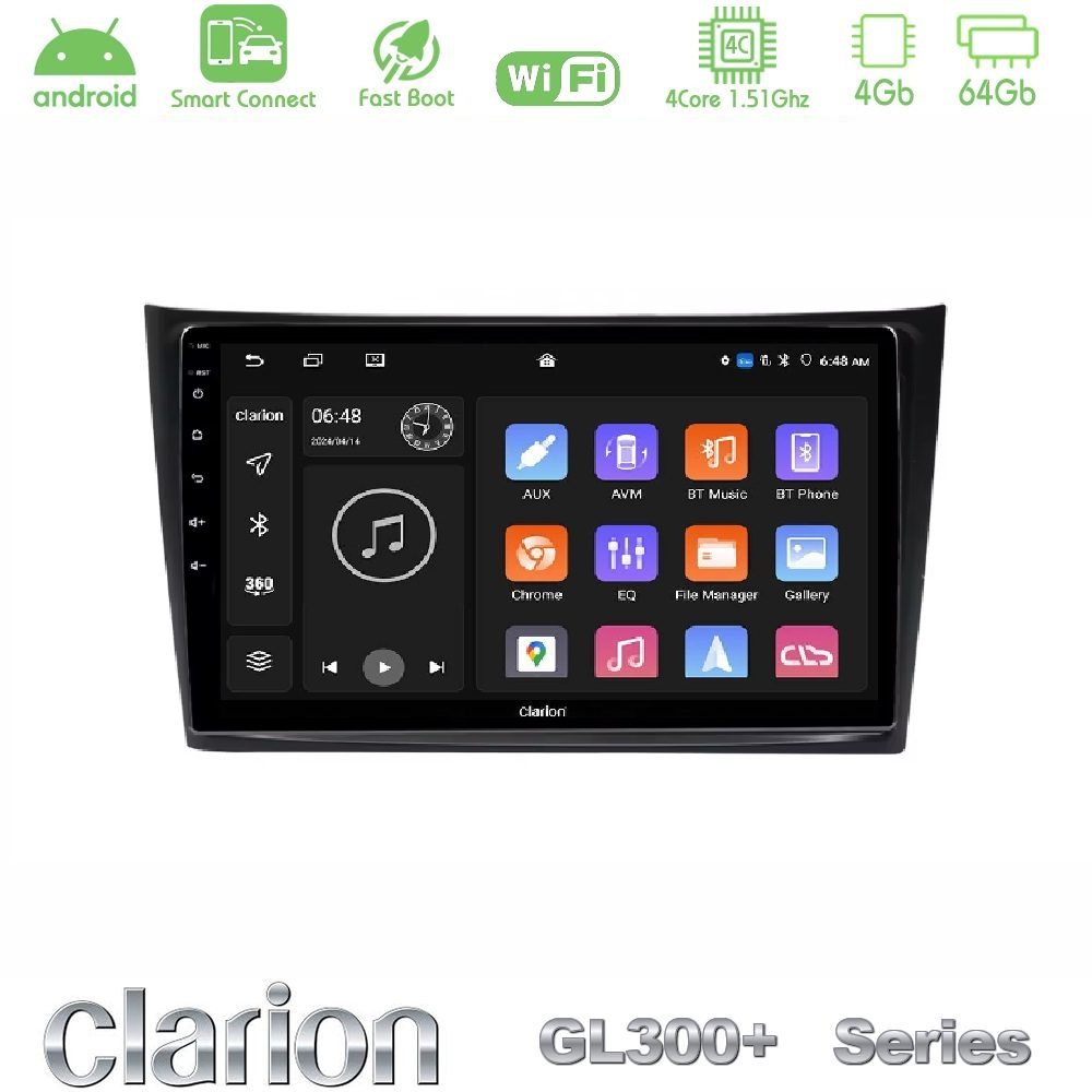 Clarion GL300+ Series 4Core Android ClarionOS 4+64GB Volvo XC90 2006-2014 Navigation Multimedia Tablet 10"