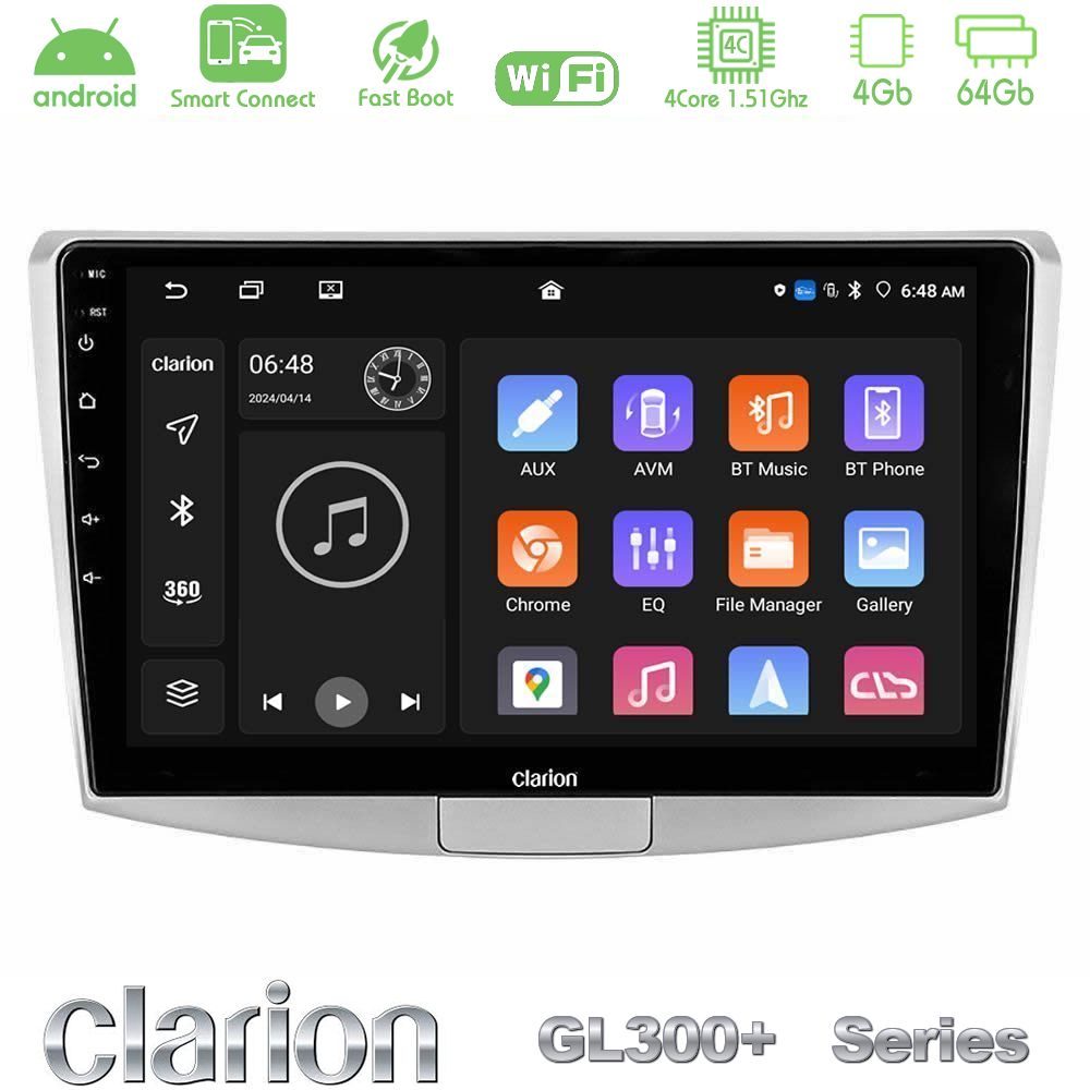 Clarion GL300+ Series 4Core Android ClarionOS 4+64GB VW Passat Navigation Multimedia Tablet 10"